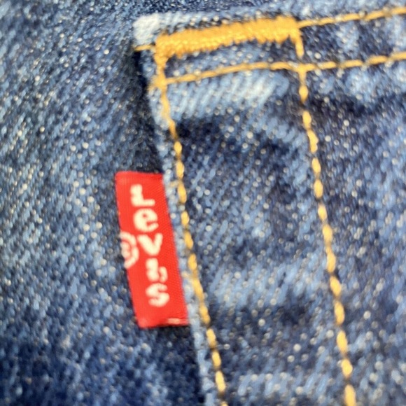 Levis 501 0115 Jeans Dark Rigid Denim Men’s 38x32 Y2K Button Fly - Picture 6 of 13